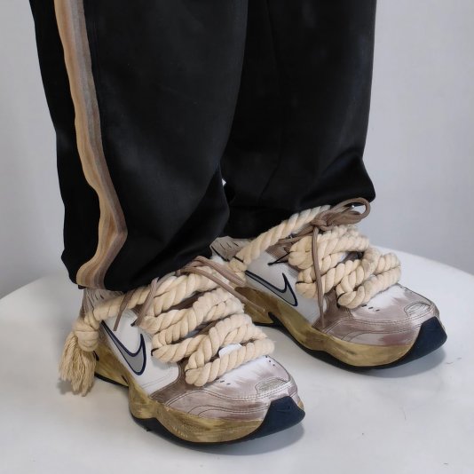[ CUSTOM ] Air Monarch 4 Dreadlocks Dirty Beige/Brown
